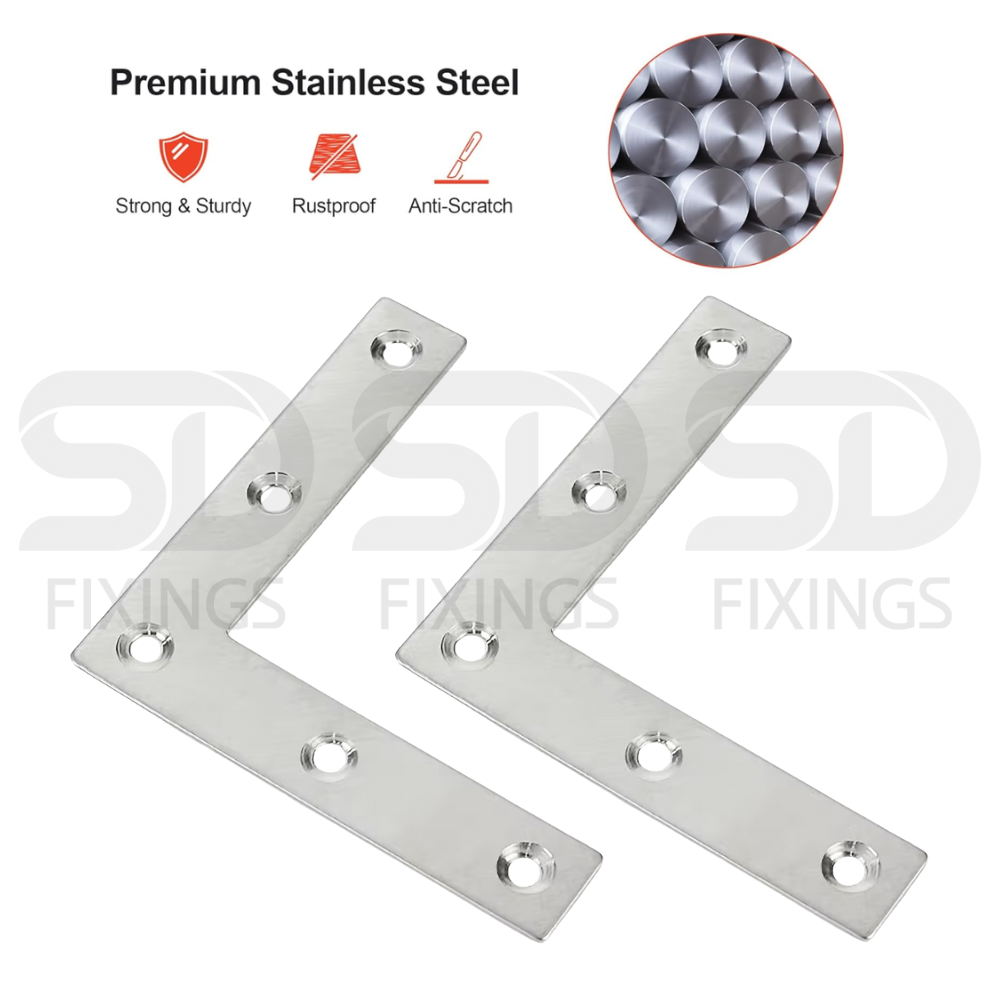 80x80x1mm L-Shape Flat Angle Bracket