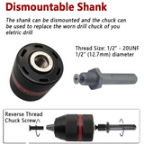 Keyless Drill Chuck With 3PCS Adaptors (1/4" Hex, SDS Plus, Square Adaptor)