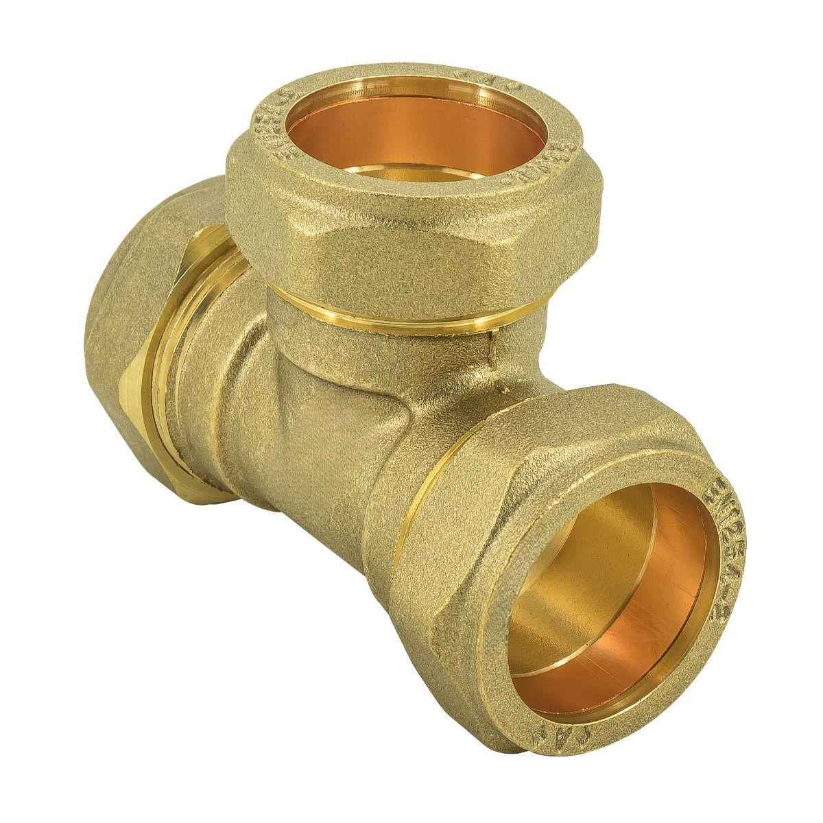 Compression Equal Tee 22mm – Brass Tee Fitting for Hot & Cold Water Systems | WRAS Approved Plumbing Connector