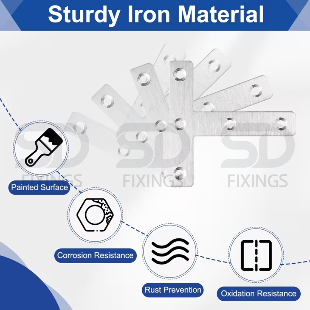 80x80x1.2mm T-Shape Flat Mending Plate Bracket