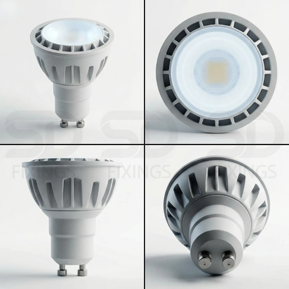 6W LED GU10 Spotlight Bulb, 6500K Cool White, Non-Dimmable, COB LED Lamp AC175–250V – Meridian Lighting