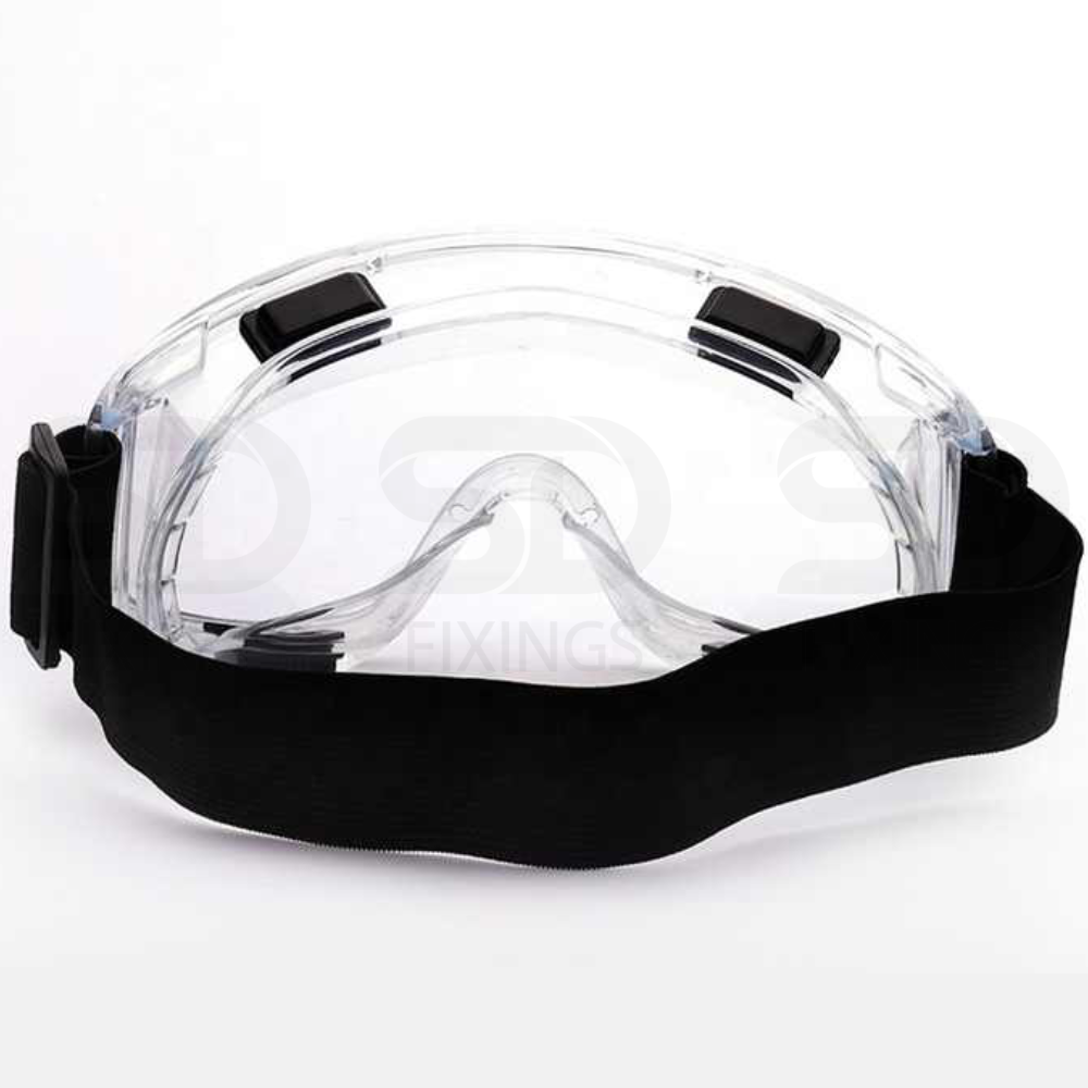 Safety Goggles Over Glasses (OTG) – Adjustable Strap Protective Eyewear | Black, Clear, Red, Yellow