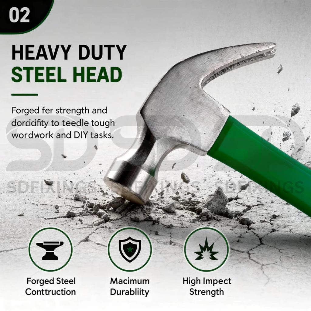 0.25kg Claw Hammer with Fiberglass Handle