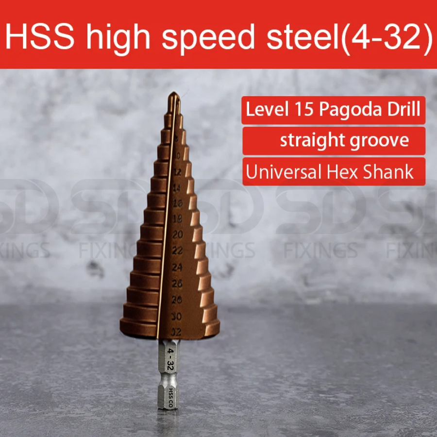 SET OF 3PCS Cobalt Step Drill Bit