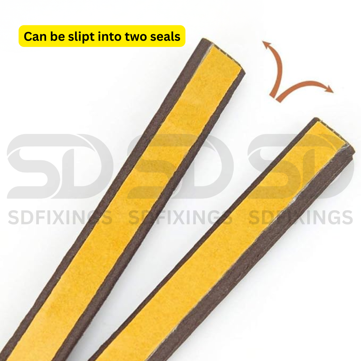 Brown Self-Adhesive Draught Excluder Tape 9 x 6mm x 6M
