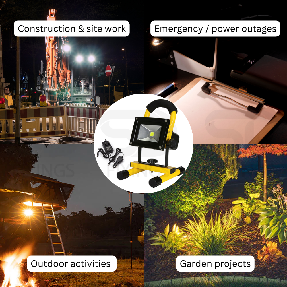 10W Rechargeable LED Task Light with Stand (Portable Site Light)