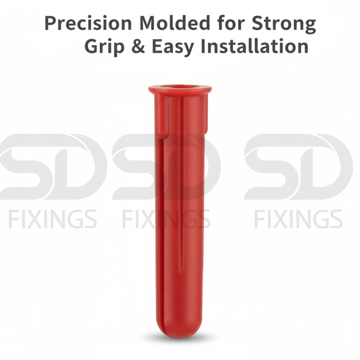 Red Expansion Plugs (Bag of 200) – Wall Fixings for 6–10mm Screws | Heavy-Duty Rawl Plugs for Masonry, Brick & Concrete