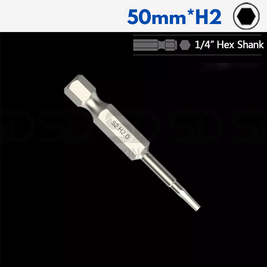 Screwdriver Bit 1/4" Hex 50mm - H1.5-H12