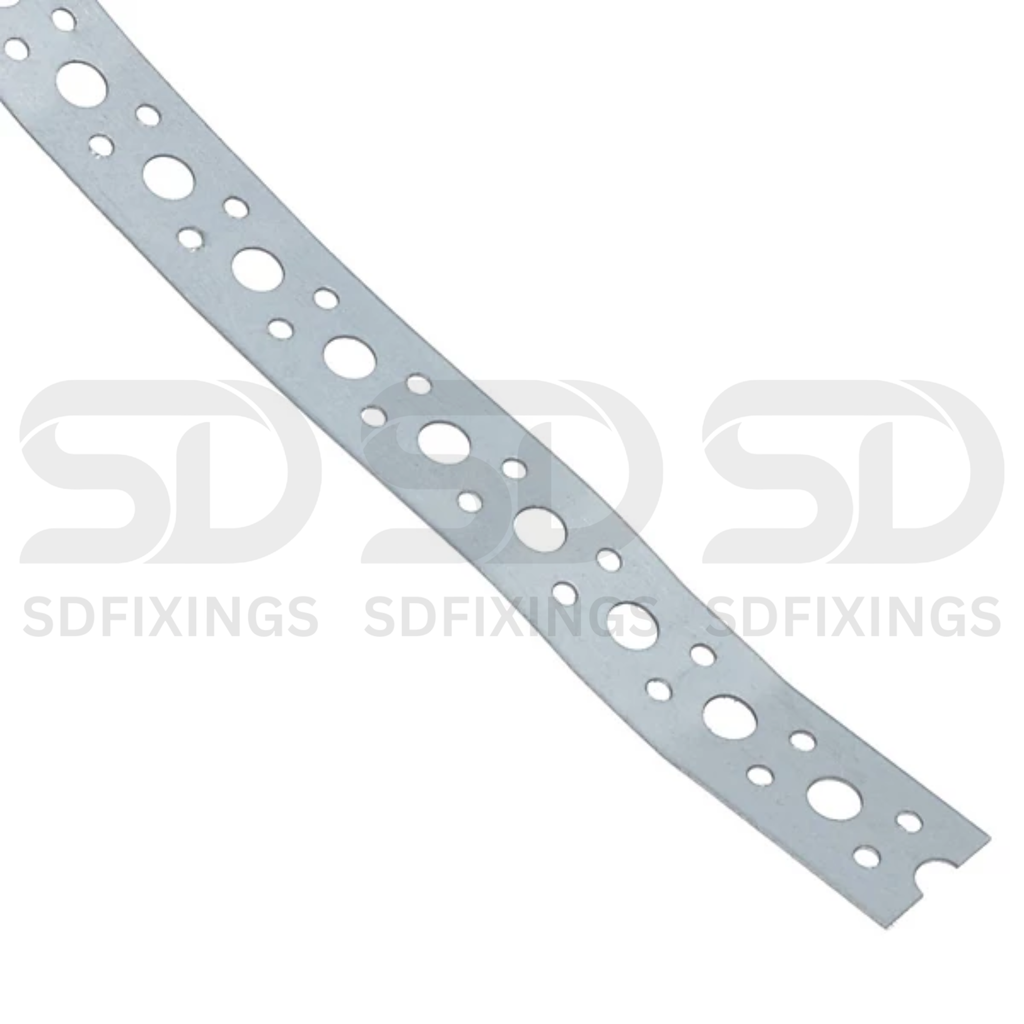 12x7mm Galvanised Steel Fixing Strap 10m 5-Hole