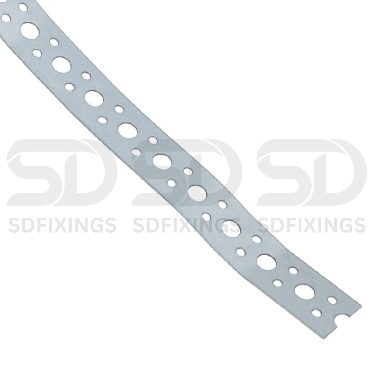 12x7mm Galvanised Steel Fixing Strap 10m 5-Hole