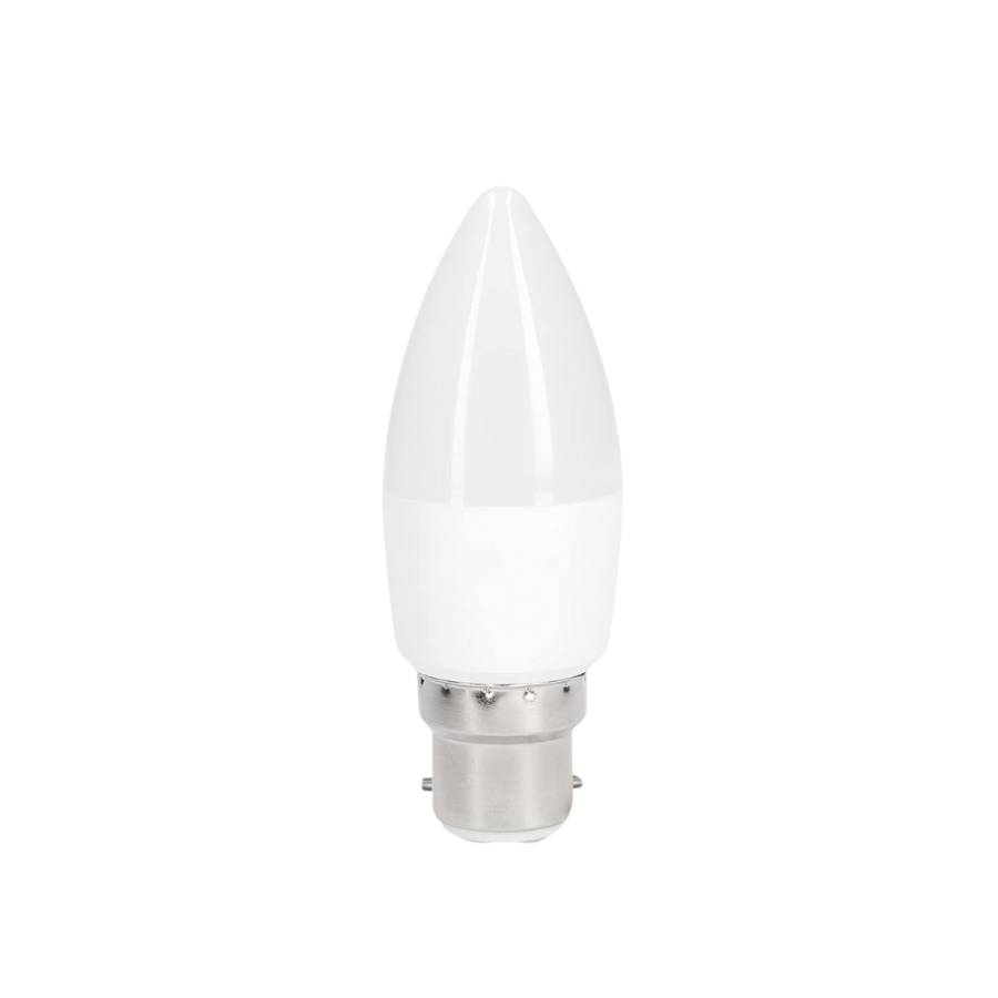 Meridian 5.5W BC Opal Dimmable Candle LED Bulbs (Pack of 4) | 3000K Warm White