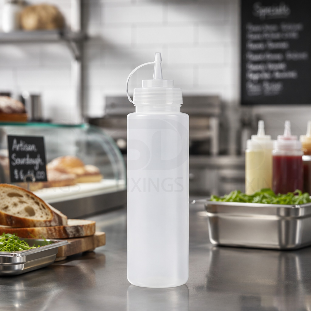 Condiment Squeeze Sauce Bottles with Cap – 800ml / 28oz