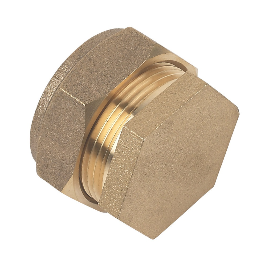 Compression Stop End 28mm – Brass Pipe Fitting | WRAS Approved | Hot & Cold Water Systems