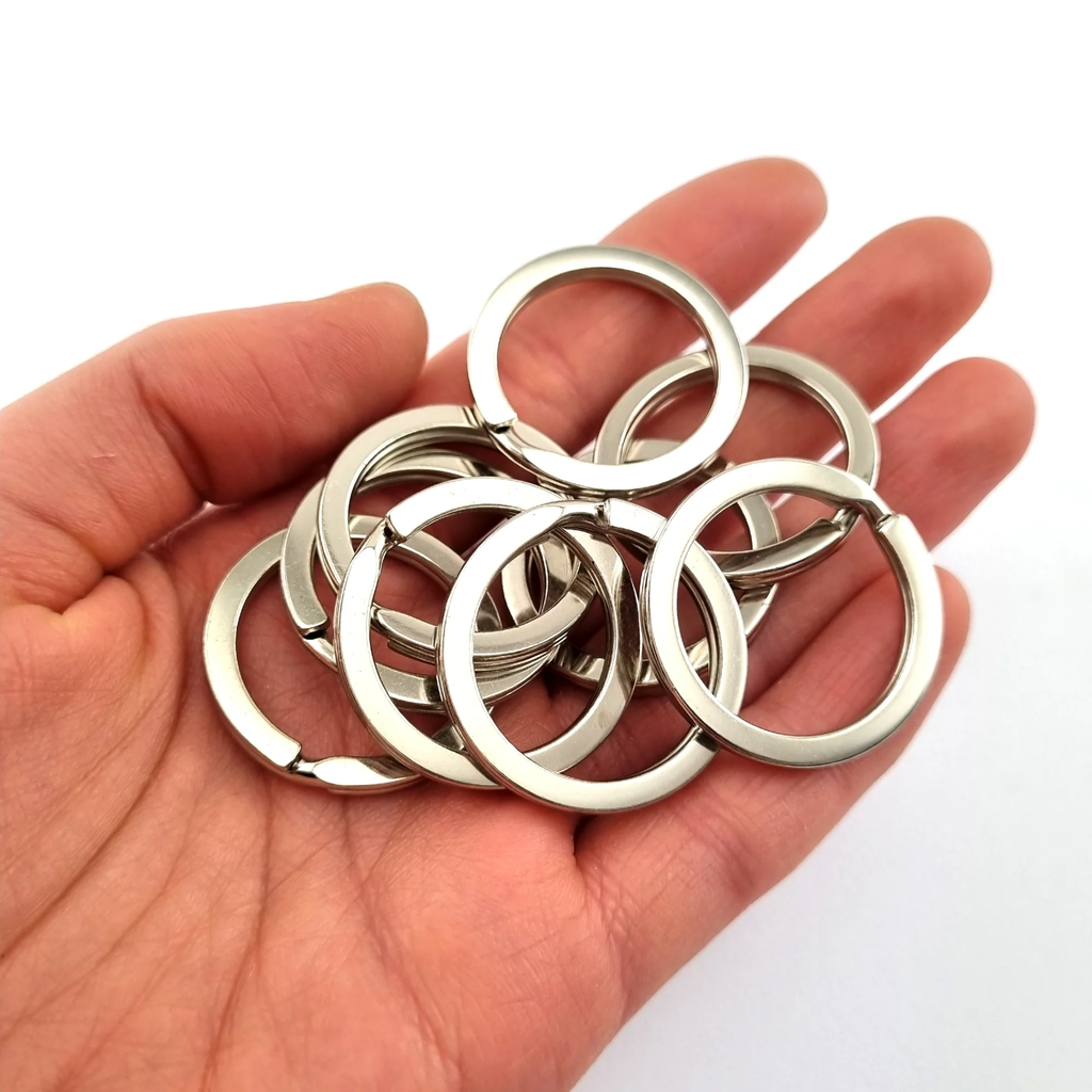 10 x Stainless Steel Flat Key Rings