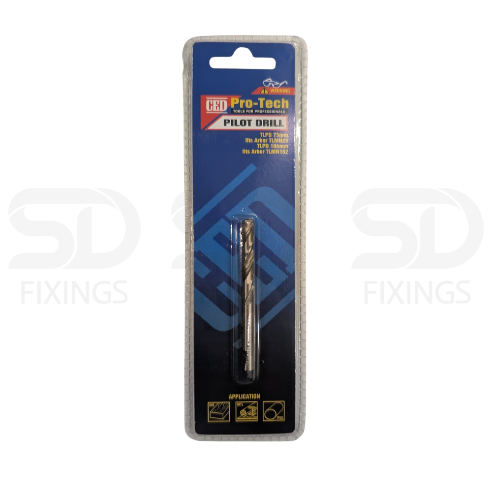 Pro-Tech Pilot Drill Bit for Plastic, Acrylic & Wood – Clean Chip-Free Hole Cutting Drill, Compatible with 10mm Arbors