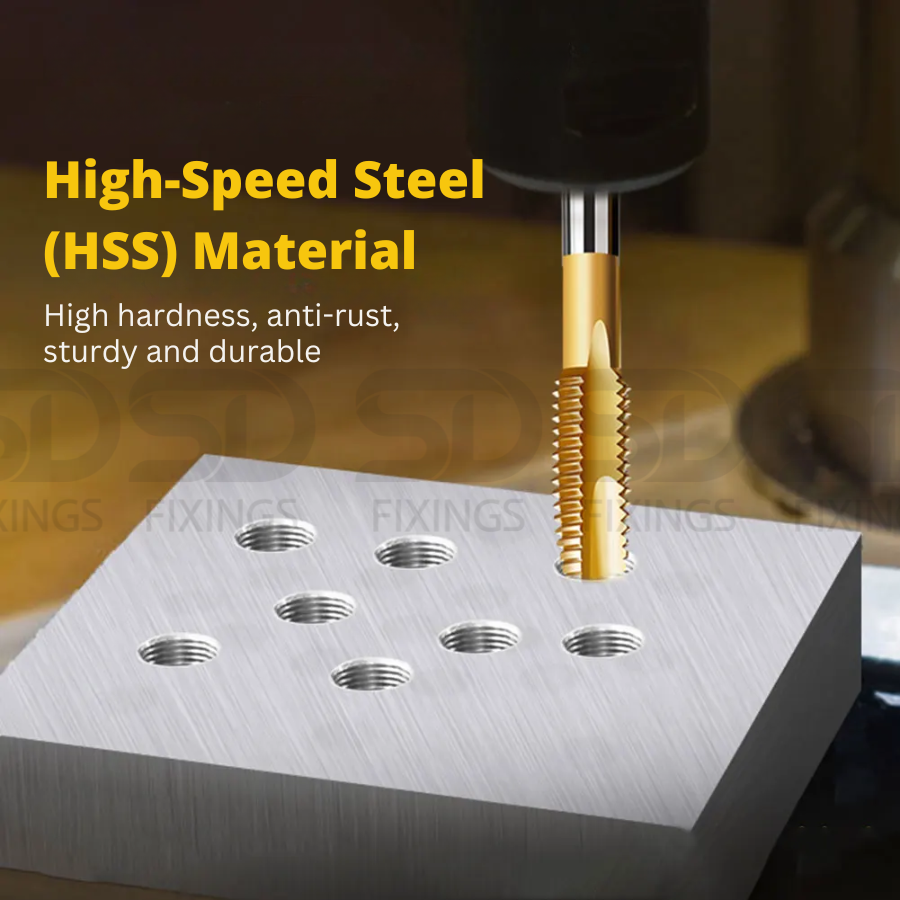 M3-M10 Spiral Tap Drill Bit Hex Shank Titanium Coated HSS