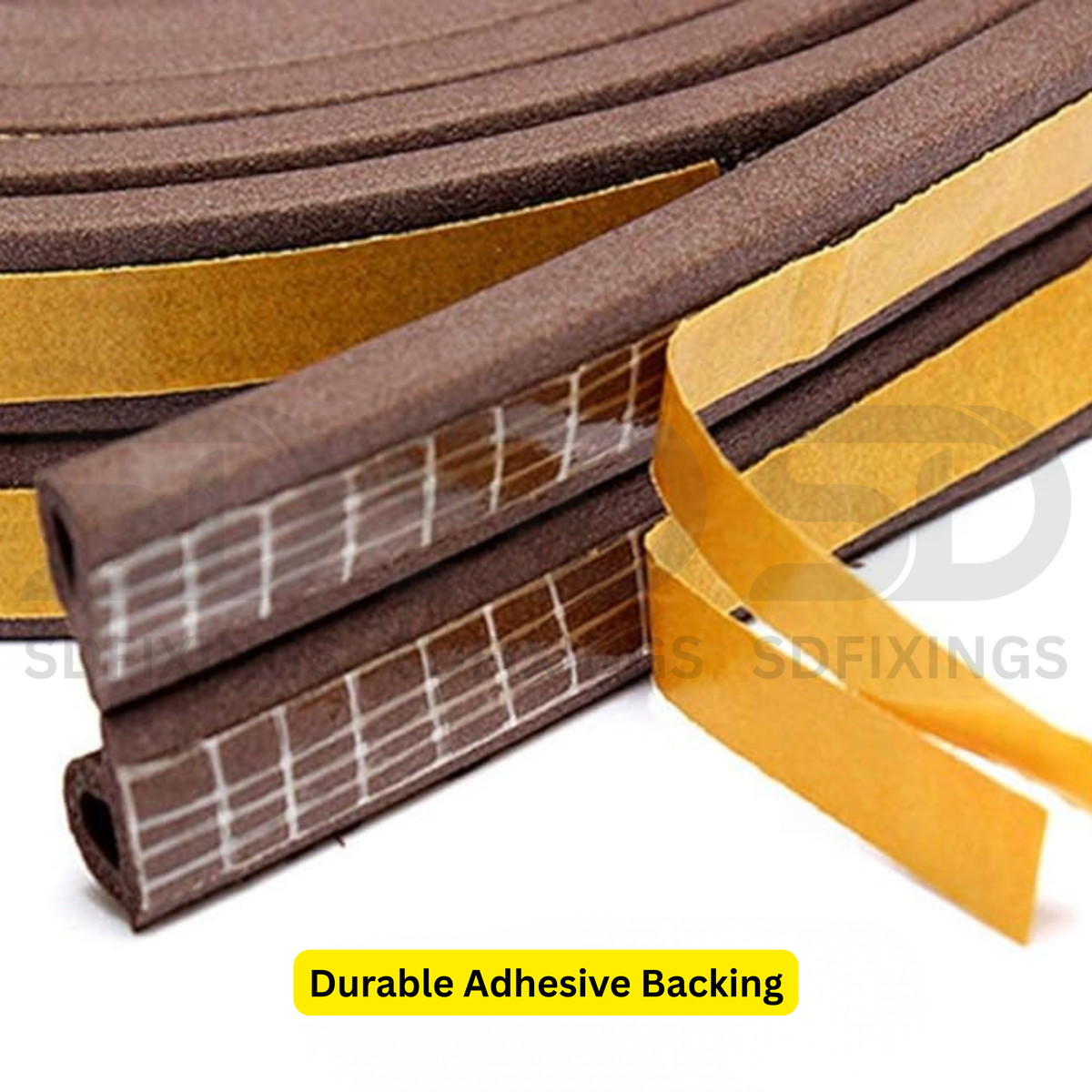 Brown Self-Adhesive Draught Excluder Tape 9 x 6mm x 6M