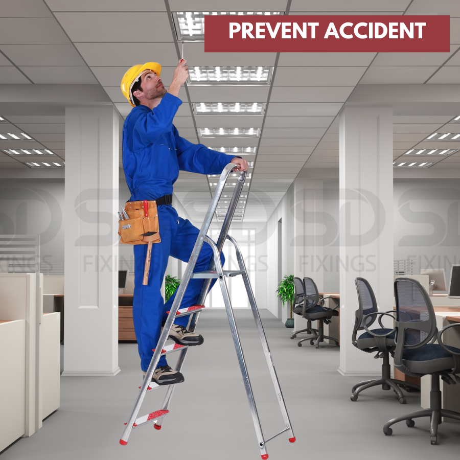 Heavy Duty White & Red 50mm x 10M Anti-Slip Hazard Tape