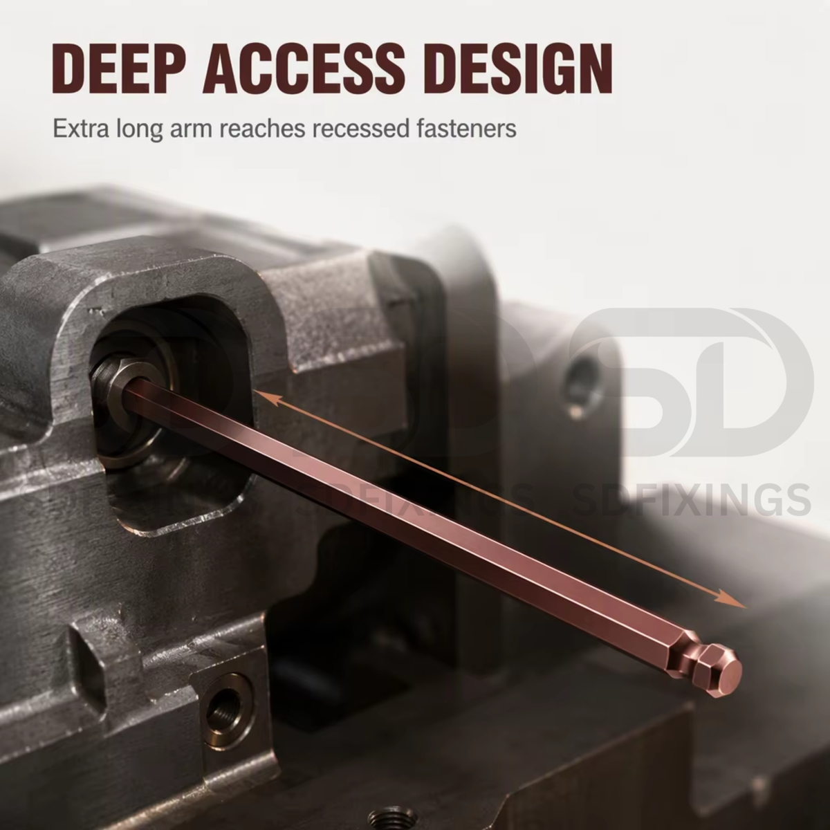 12mm Metric Extra Long L-Shaped Hex Allen Key Ball End Wrench