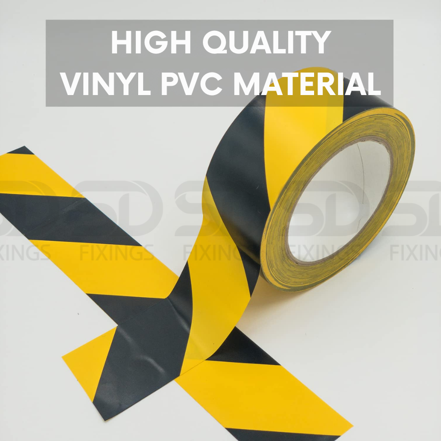 Hazard Tape - Black & Yellow - 50mm x 33M