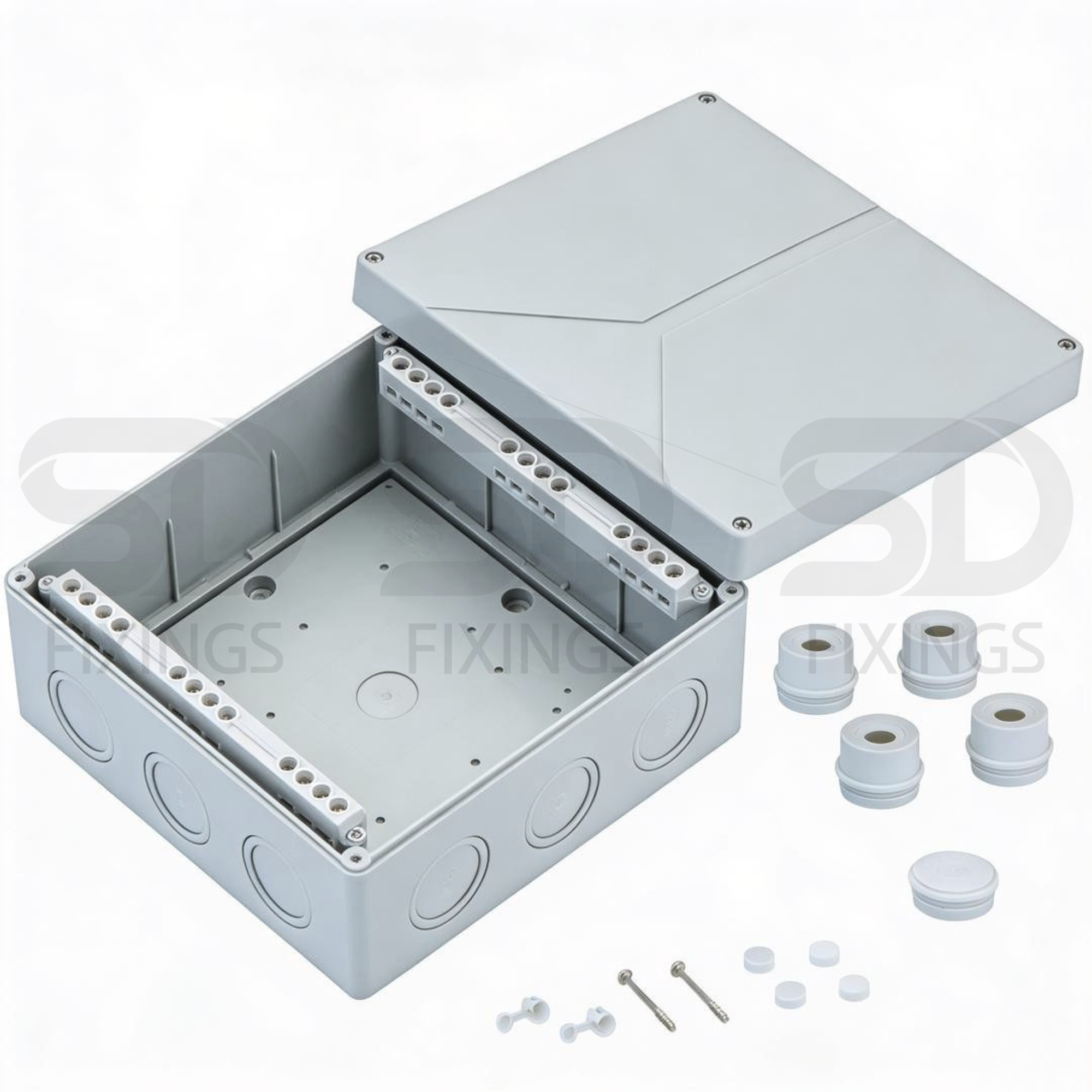 Abox 350-35² Junction Box | Grey Polycarbonate | 250×250×115mm | IP65/IP54