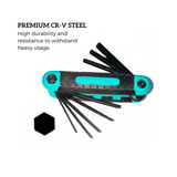 Green 8PCS Folding Hex Key Set