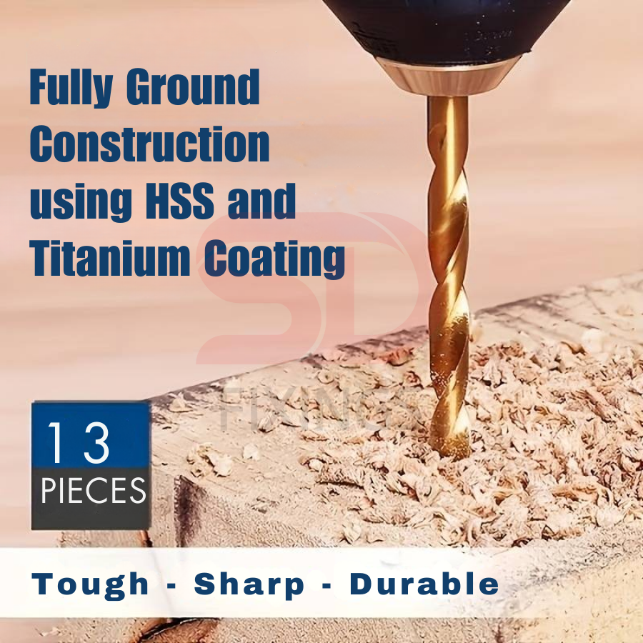 13 Pcs 1.5mm-6.5mm HSS 5% Cobalt Drill Bit Set