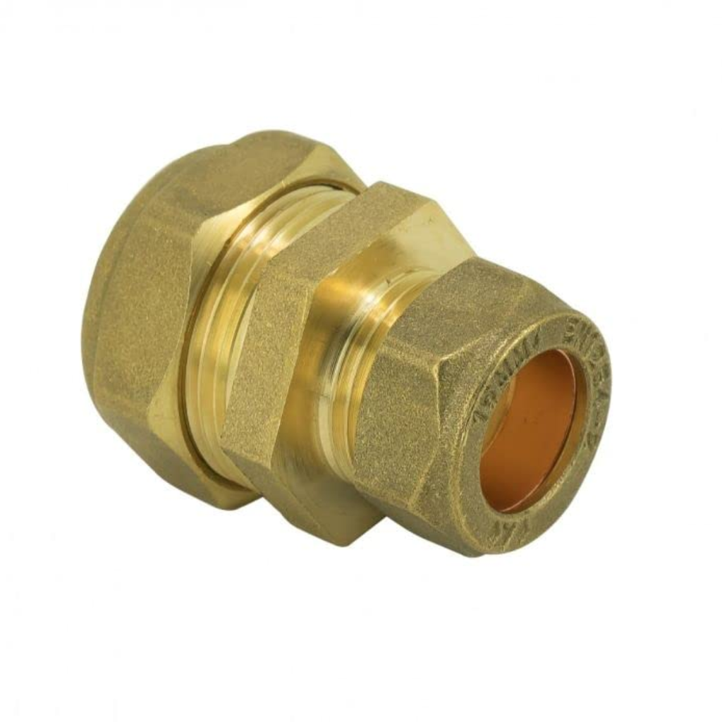 Compression Reducing Coupling 22mm x 15mm – Brass Plumbing Fitting with Pre-Loaded Olive | WRAS Approved for Hot & Cold Water Systems