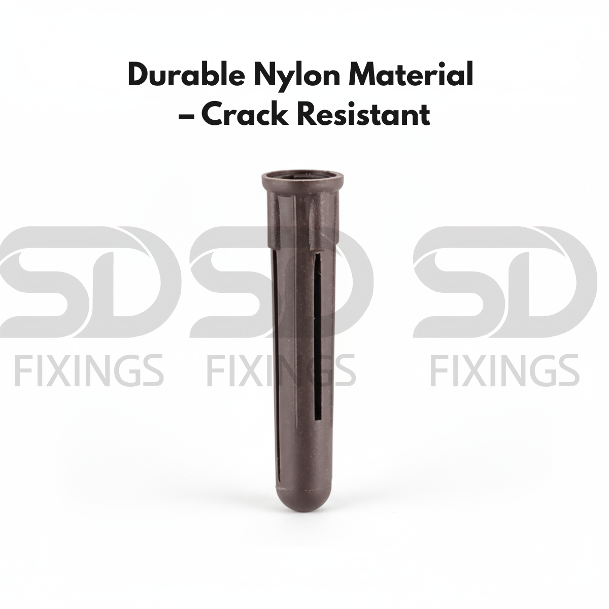 Brown Expansion Plugs (Bag of 200) – Wall Fixings for 10–14mm Screws | Heavy-Duty Rawl Plugs for Masonry, Brick & Concrete