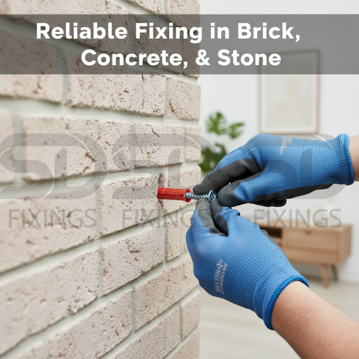 Red Expansion Plugs (Bag of 200) – Wall Fixings for 6–10mm Screws | Heavy-Duty Rawl Plugs for Masonry, Brick & Concrete