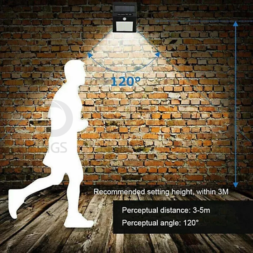 60 LED Solar-Powered Outdoor Security Lights with PIR Motion Sensor, Waterproof Wireless Solar Wall Light for Garden, Street, Yard, Patio