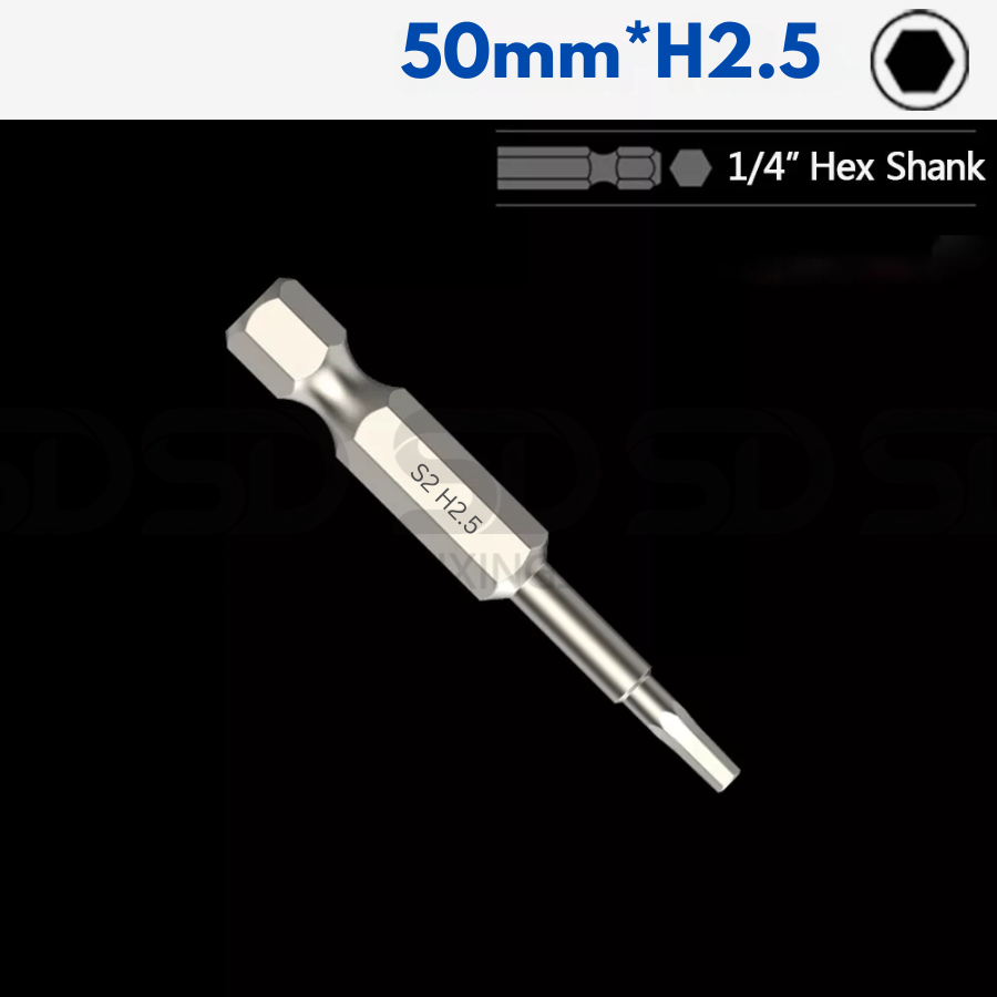 Screwdriver Bit 1/4" Hex 50mm - H1.5-H12