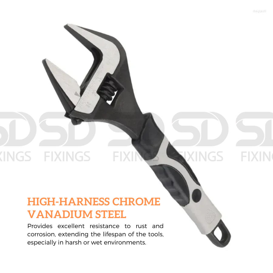 6''-150mm Adjustable Spanner Wrench with Wide Jaw & Comfortable Grip
