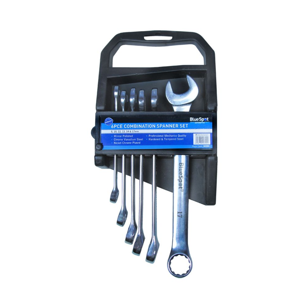 Blue Spot Tools 6 PCE Metric Combination Spanner Set (8-17mm)