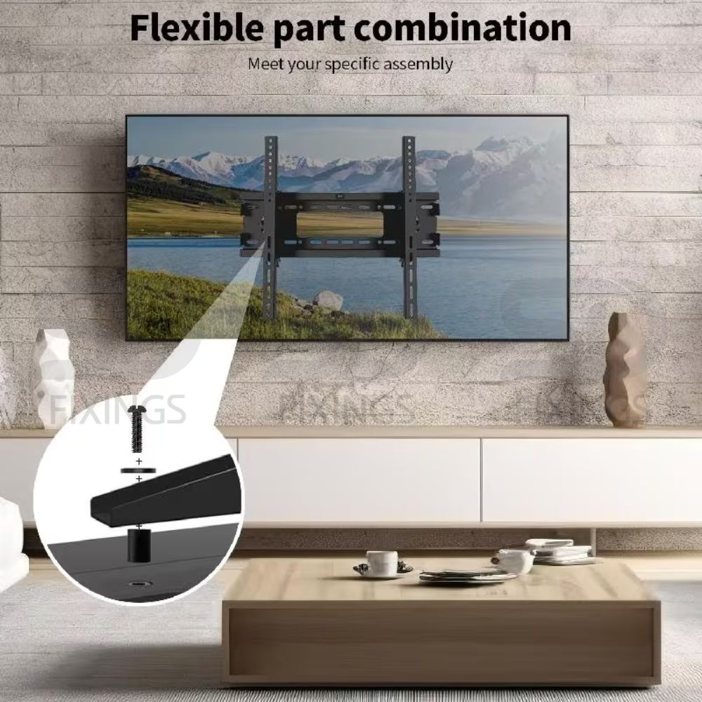 Universal TV Mounting Hardware Screws Kit with Box – Includes M4, M5, M6, M8 Screws, Washers & Spacers – VESA Mount Replacement Screws for TVs Up to 82 Inches