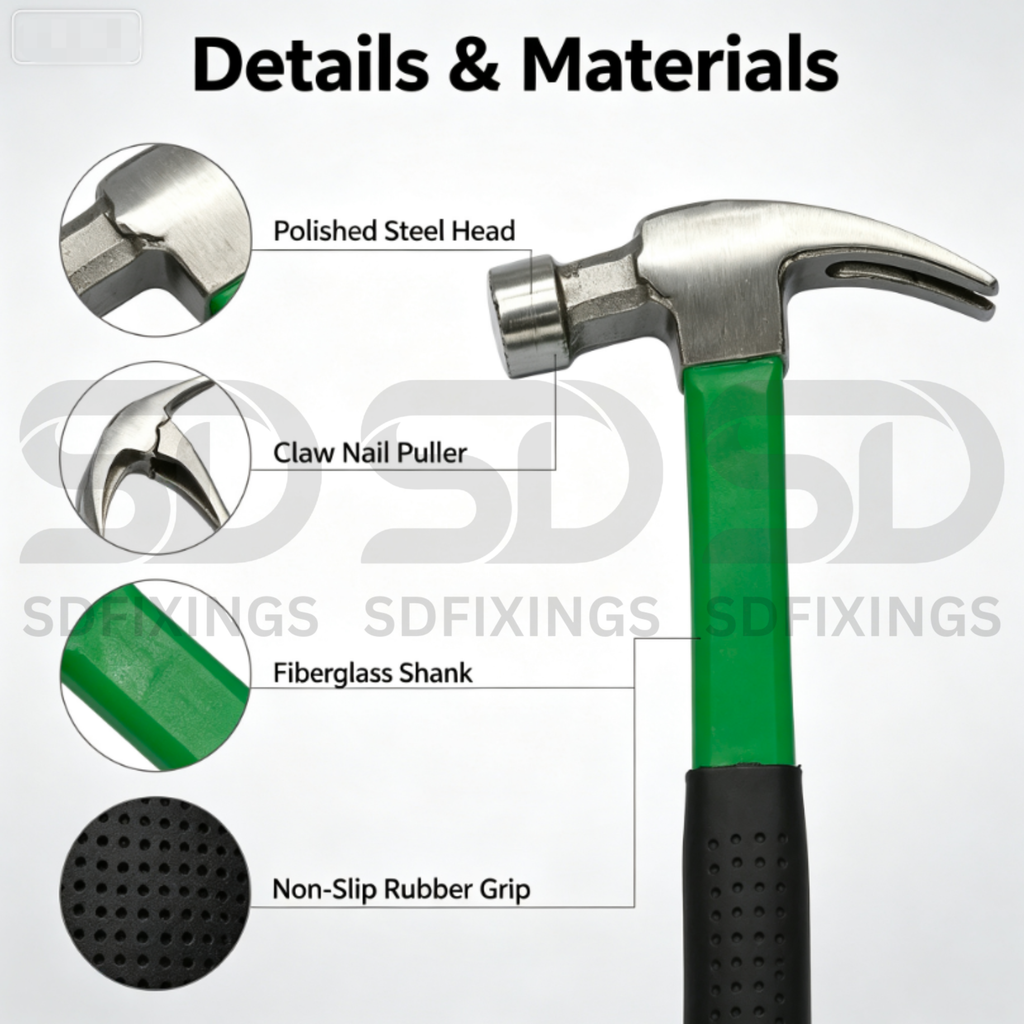 0.25kg Claw Hammer with Fiberglass Handle