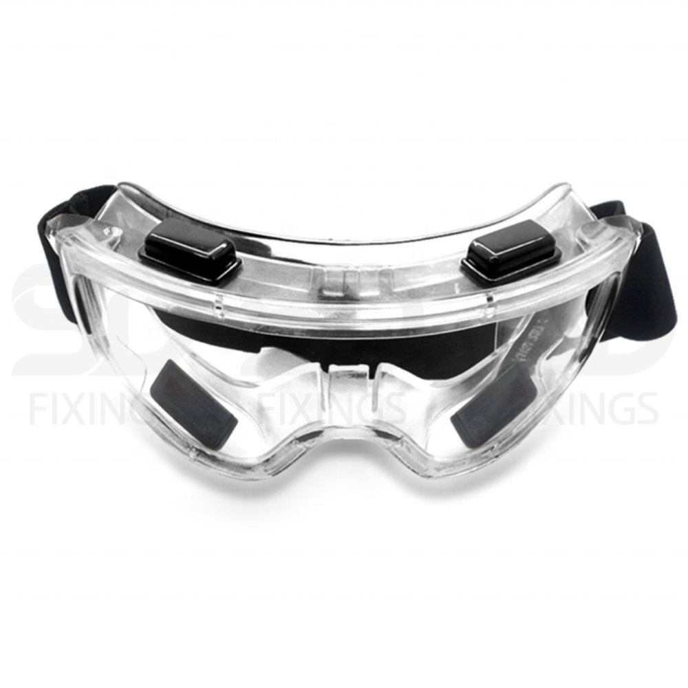 Safety Goggles Over Glasses (OTG) – Adjustable Strap Protective Eyewear | Black, Clear, Red, Yellow