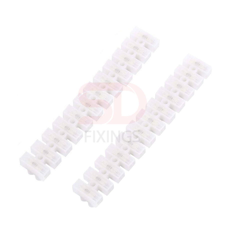 15A Connector Block Strip – 2-Way Terminal Strip for Electrical Wiring