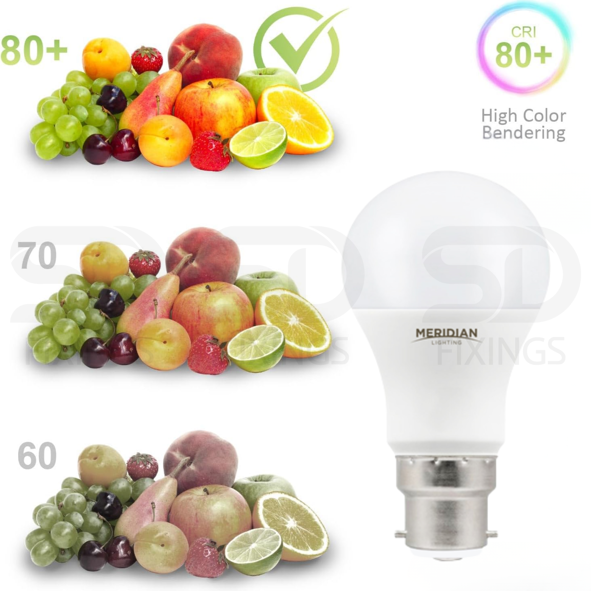 LED GLS B22 6.5W 6500K Cool White Opal Lamp 40W Equivalent - Pack of 2