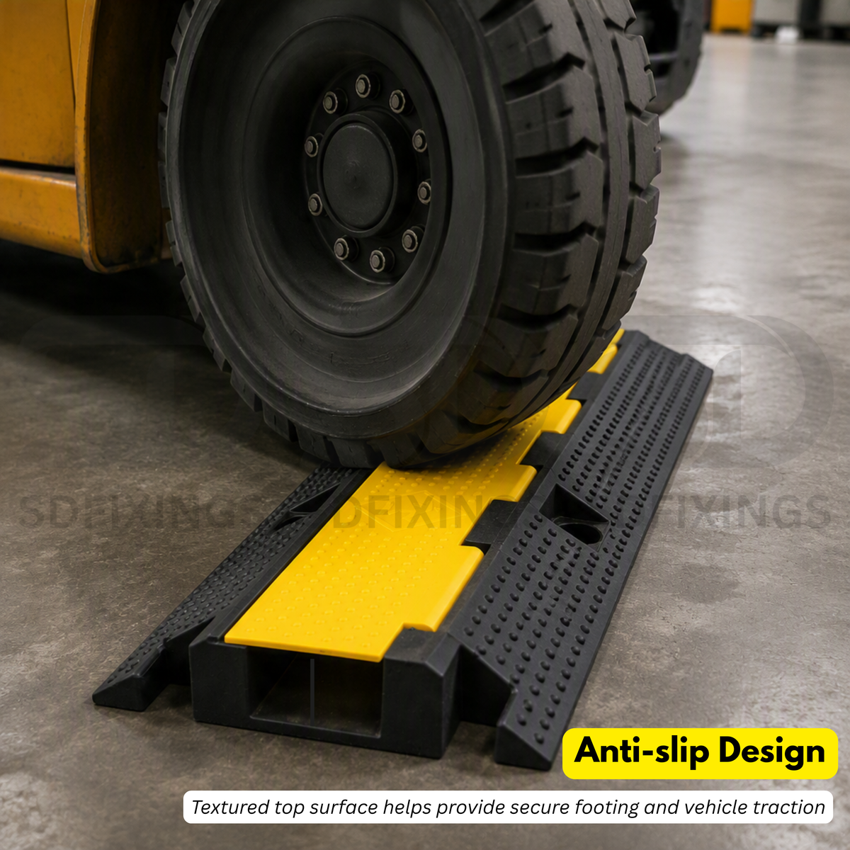 Heavy Duty 2 Channel Cable Protector, Wire Cover Ramp for Pedestrian and Cars