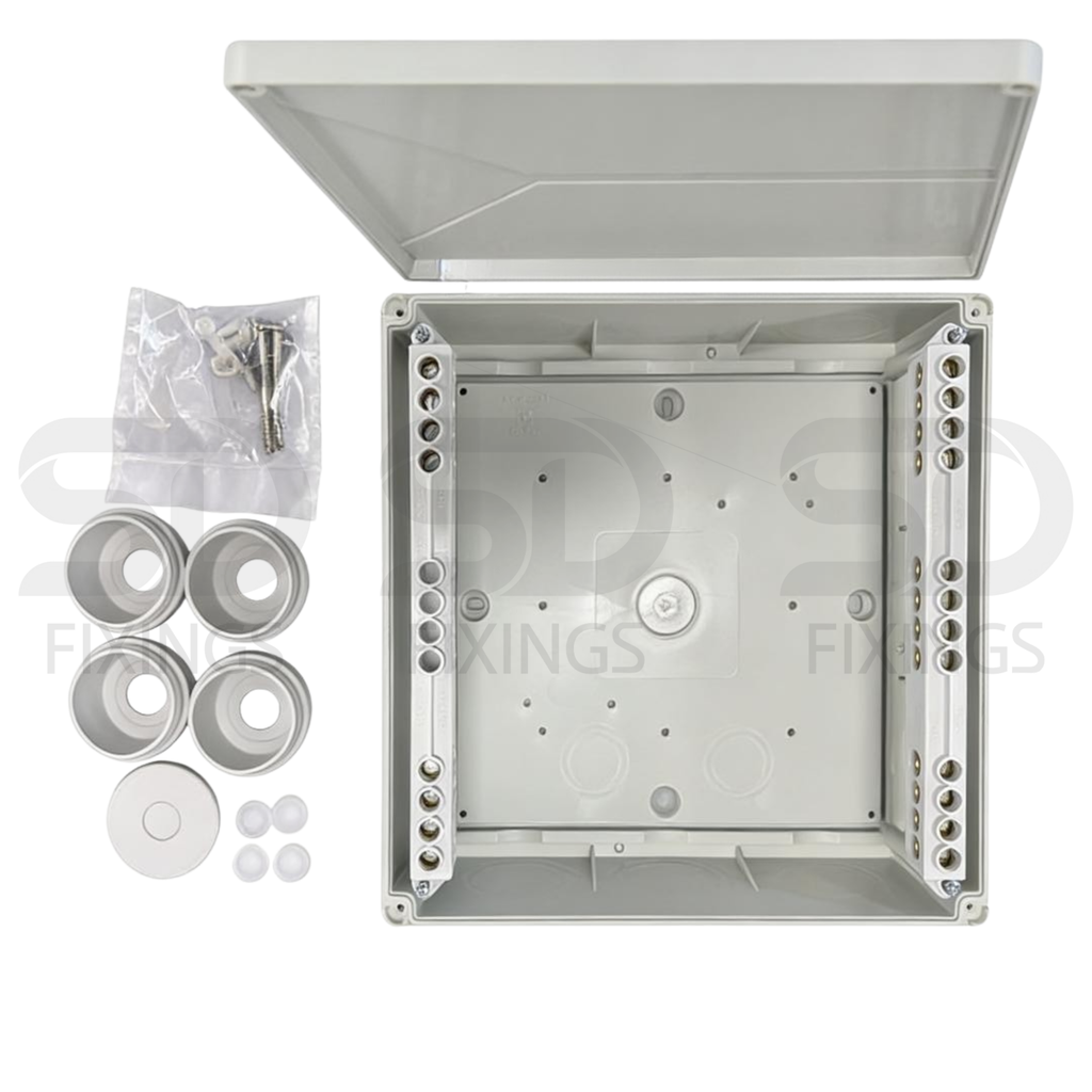 Abox 350-35² Junction Box | Grey Polycarbonate | 250×250×115mm | IP65/IP54
