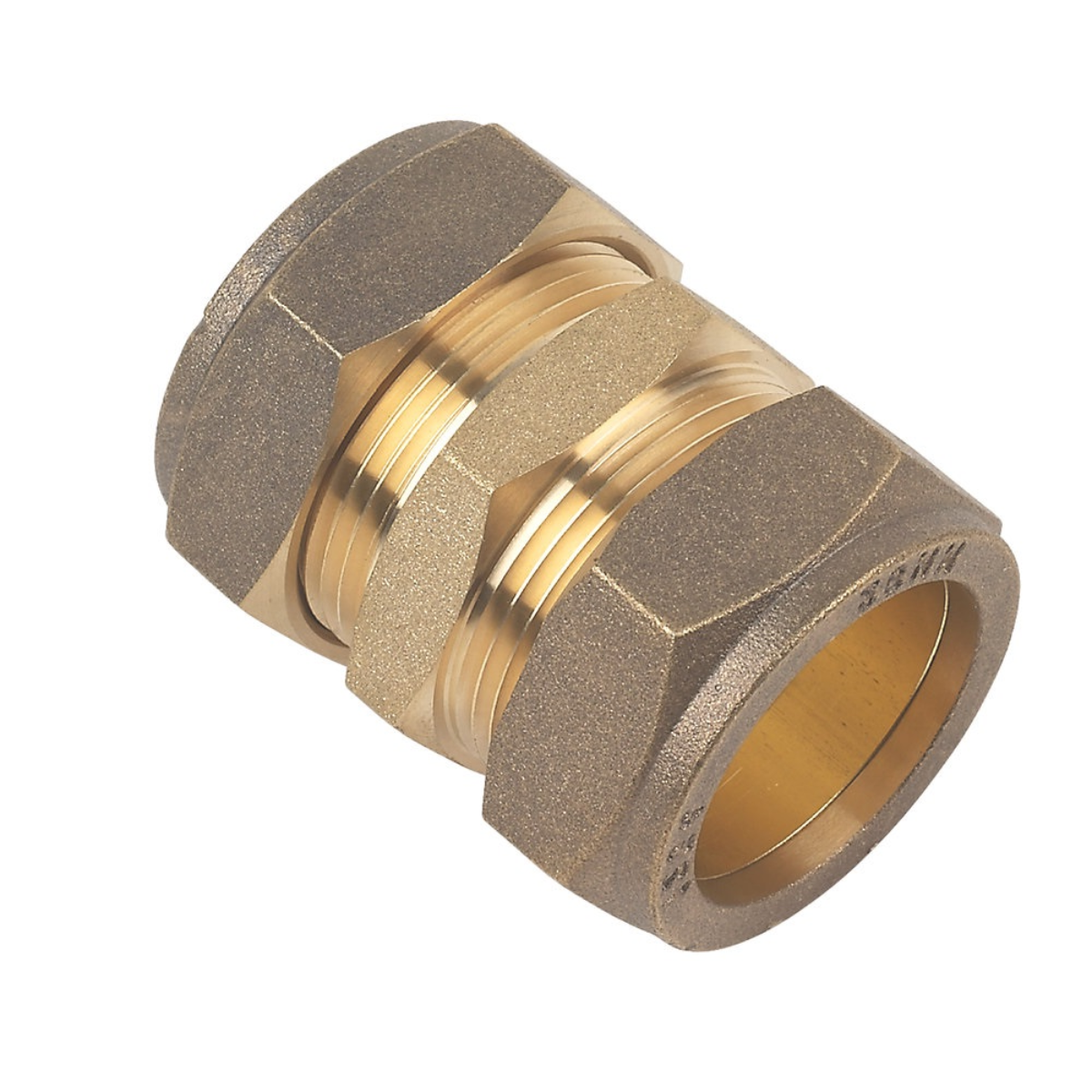 Compression Straight Coupling 35mm – Brass Plumbing Fitting | WRAS Approved Connector for Hot & Cold Water Systems