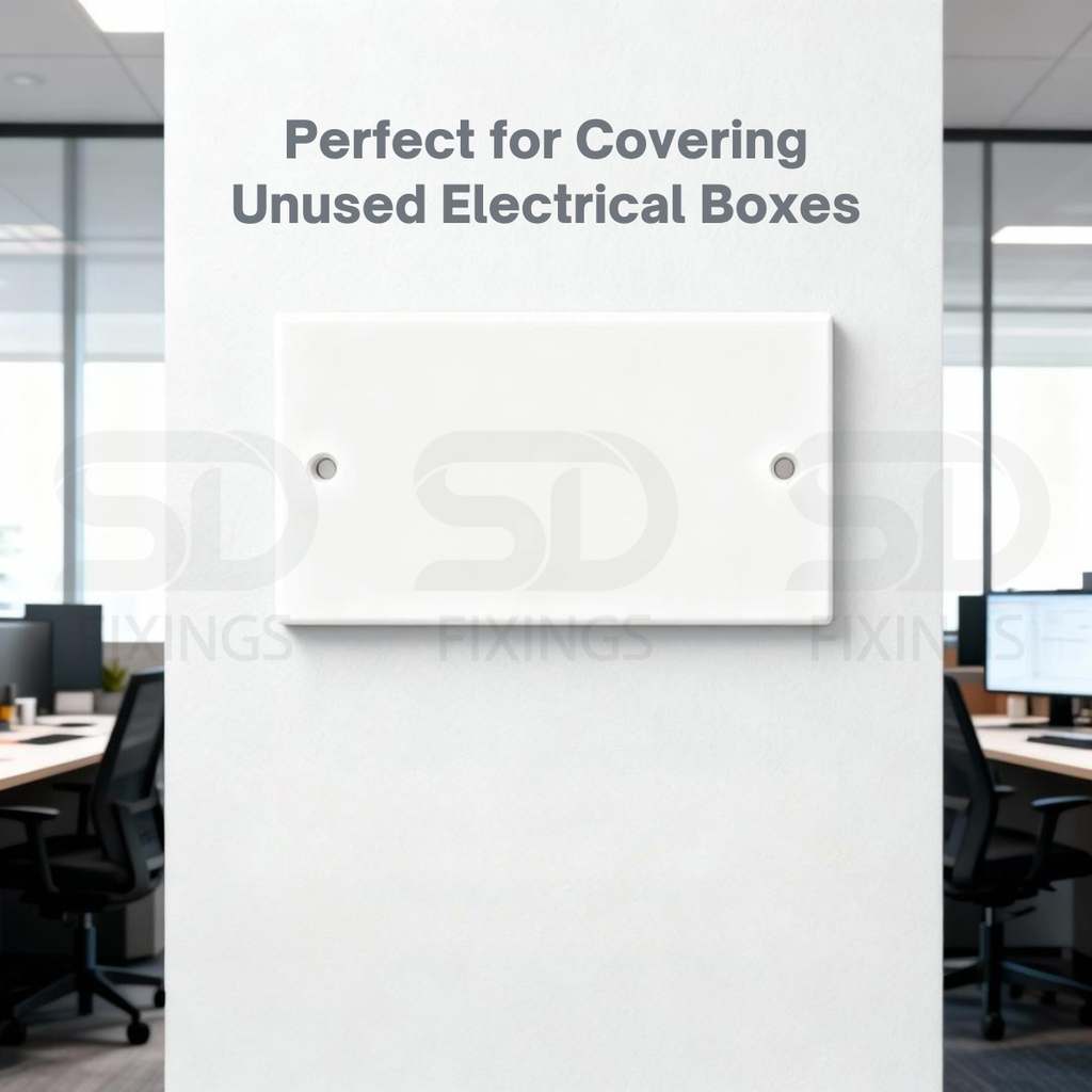 Electrical Blanking Plate 2 Gang – White / Standard Fit