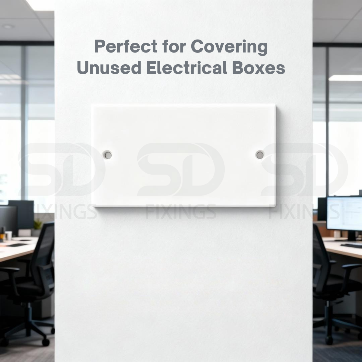 Electrical Blanking Plate 2 Gang – White / Standard Fit