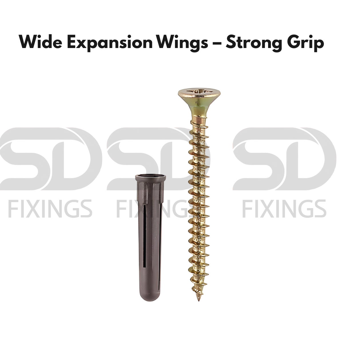 Brown Expansion Plugs (Bag of 200) – Wall Fixings for 10–14mm Screws | Heavy-Duty Rawl Plugs for Masonry, Brick & Concrete
