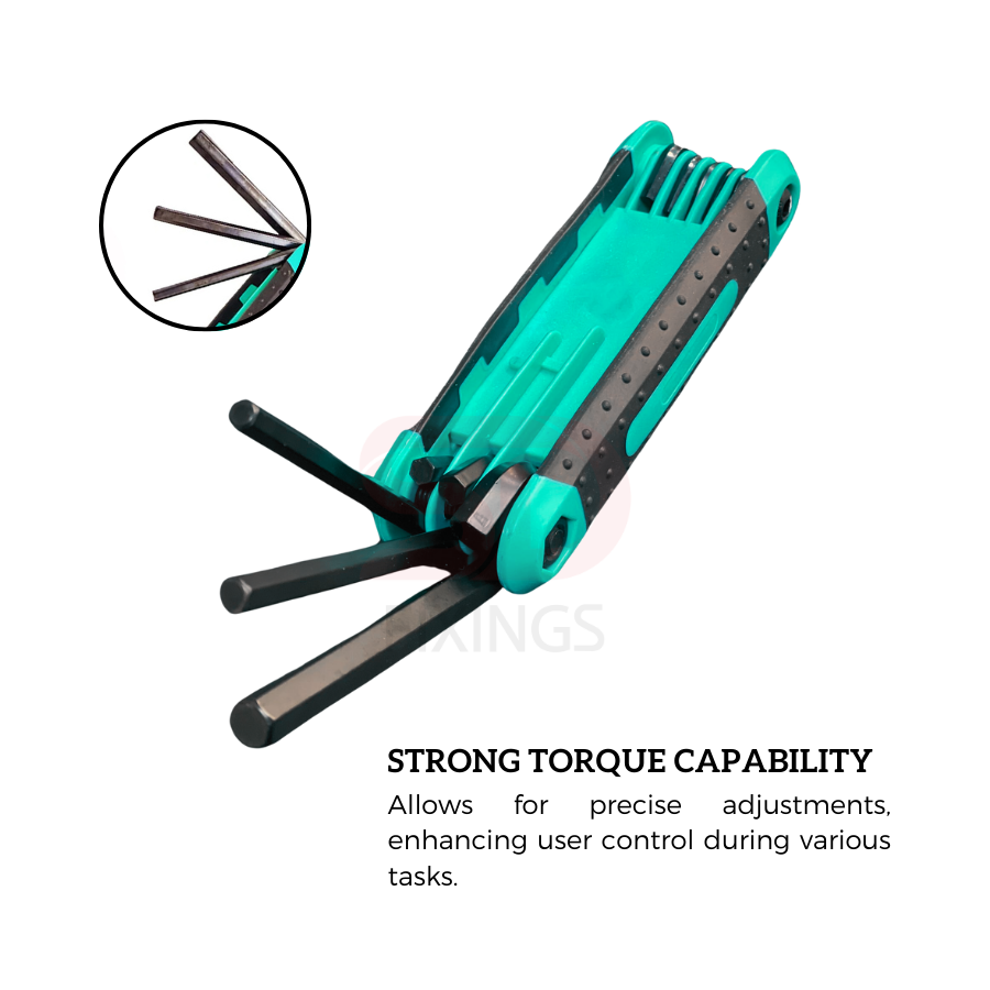 Green 8PCS Folding Hex Key Set