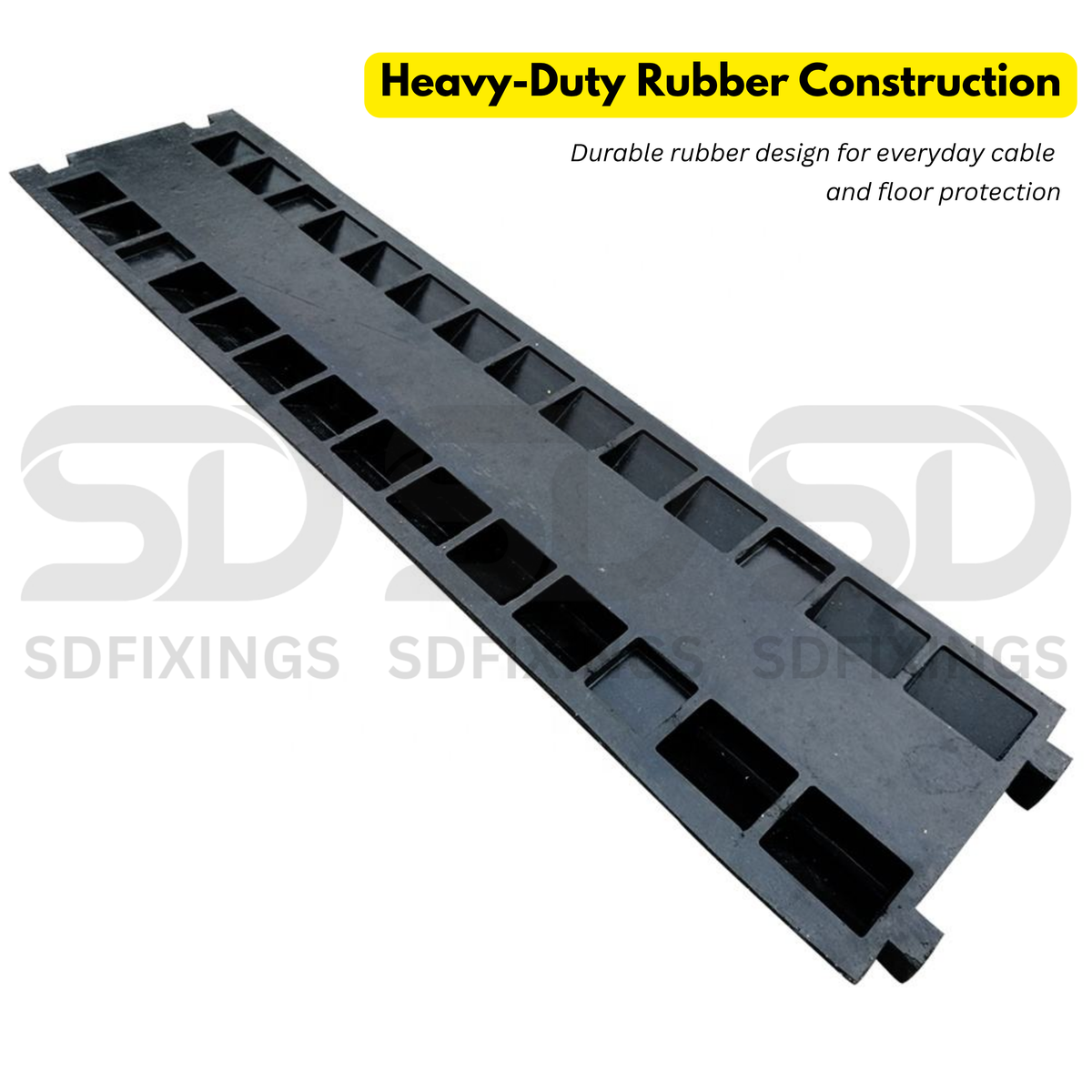 Heavy Duty 1 Channel Cable Protector, Wire Cover Ramp for Pedestrian and Cars