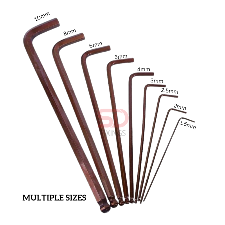 Premium 9pcs Extra Long CR-V Steel Hex Allen Key Set 1.5–10mm | DIY & Professional