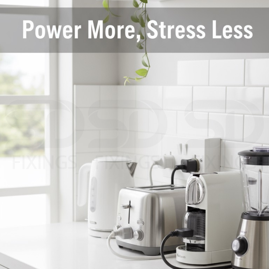 13A Double Wall Socket 2 Gang with Switches & 25mm Pattress Back Box