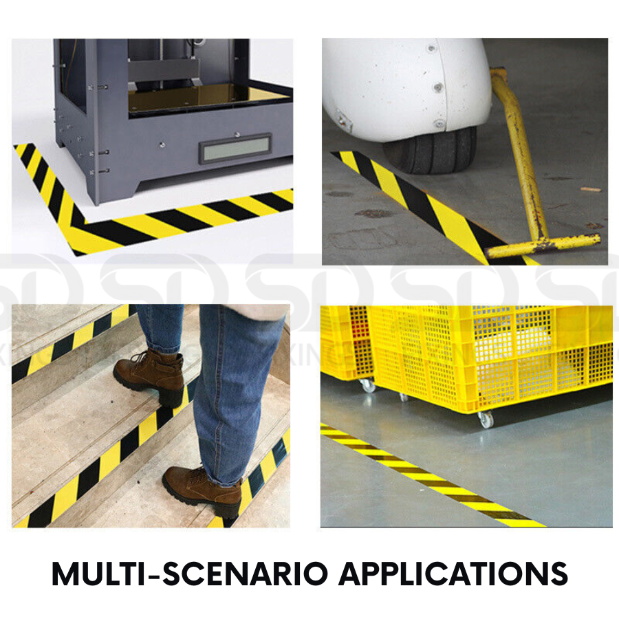 Hazard Tape - Black & Yellow - 50mm x 33M